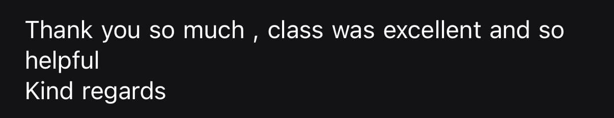 Student message about a class